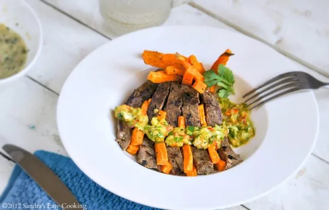 Roasted Sweet Potato Fries with Steak