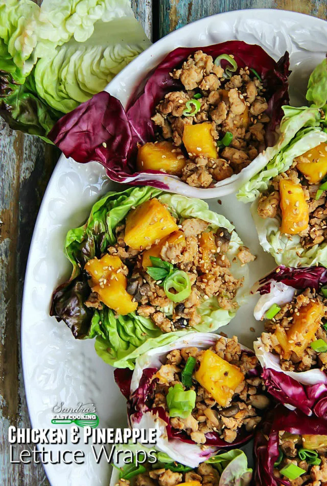 Asian Style Chicken and Pineapple Lettuce Wraps
