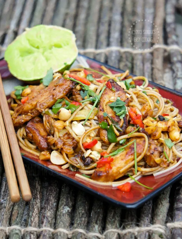 Thai Peanut Chicken Noodle Stir Fry Recipe