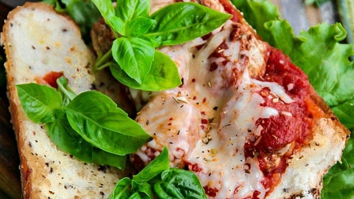 Homemade Meatball Marinara Sub Sandwich