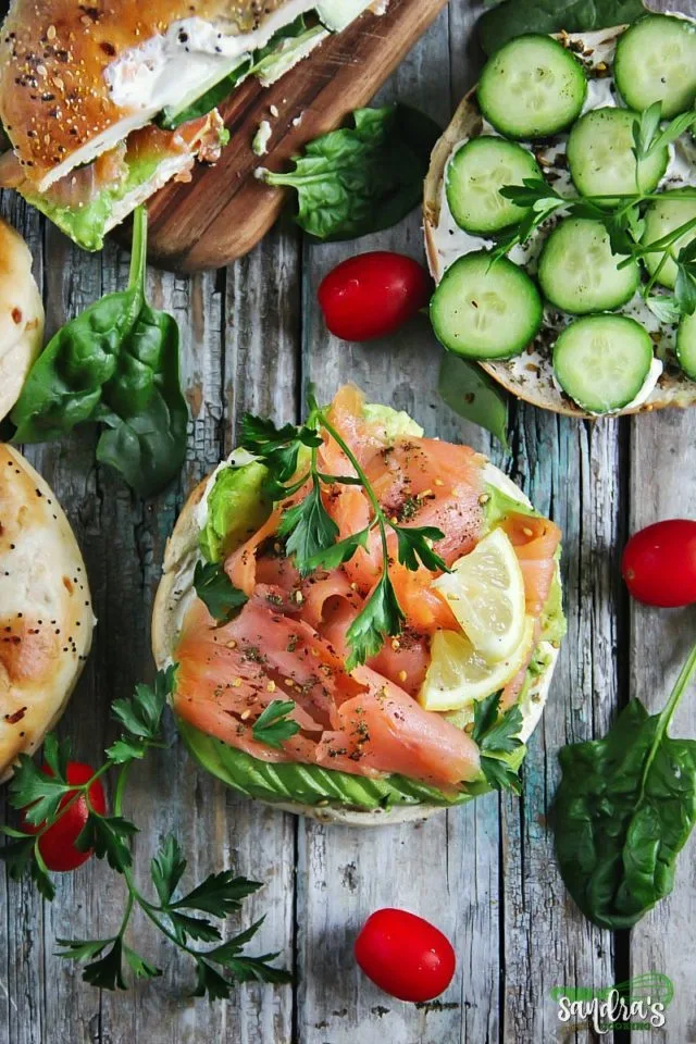 Smoked Salmon Bagel Sandwiches