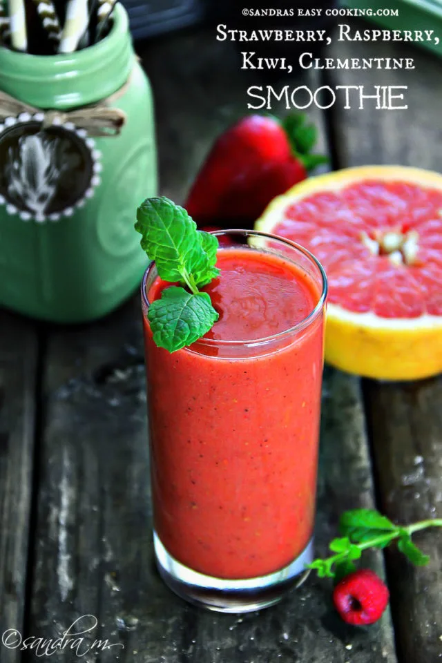 Strawberry, Raspberry, Kiwi, Clementine Smoothie Recipe