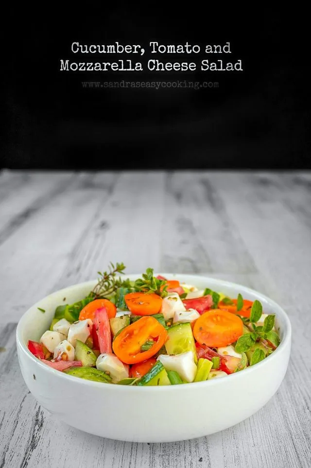 Cucumber-Tomato and Mozzarella Cheese Salad