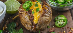 An easy and simple recipe for these tasty Beef Chili Stuffed Baked Potatoes