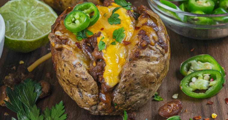 Beef Chili Baked Potatoes