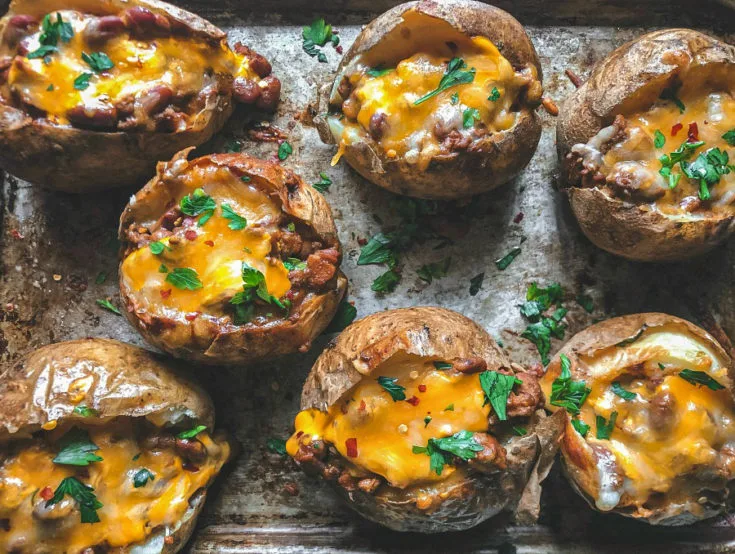 Beef Chili Baked Potatoes