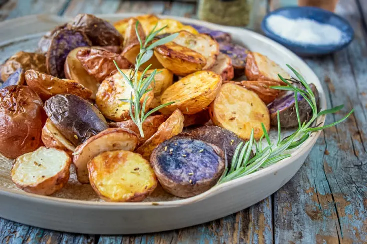 Air Fryer Rainbow Potatoes with Rosemary