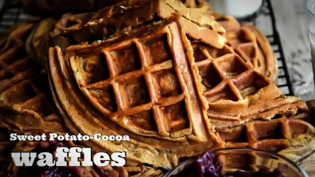 Sweet Potato Cocoa Waffles