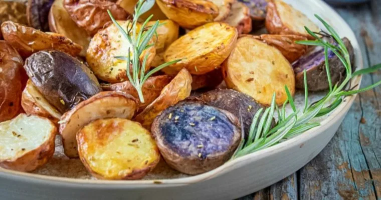 Air Fryer Rainbow Potatoes with Rosemary