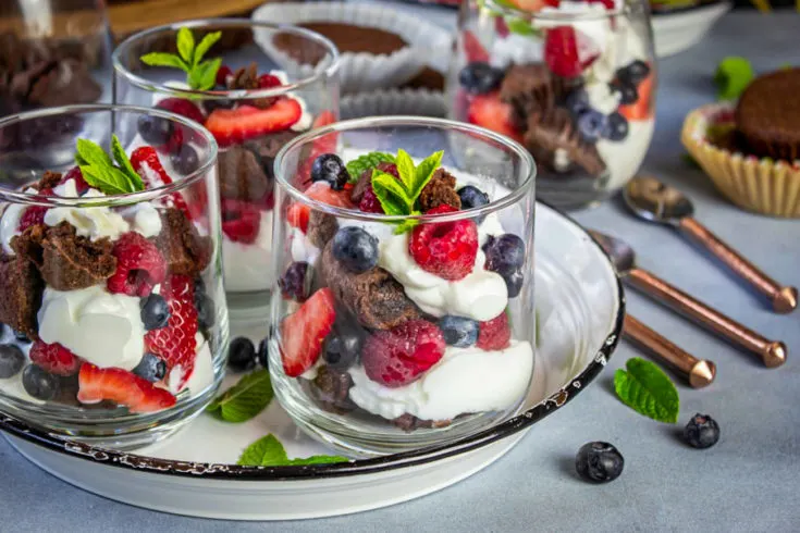 Recipe for Brownies and Yogurt Summer Parfait