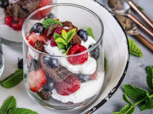 Brownies and Yogurt Summer Parfait