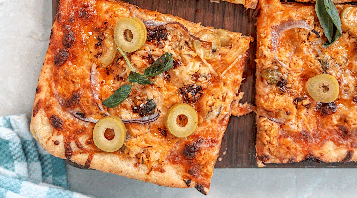 Crispy Mediterranean Tuna Pizza
