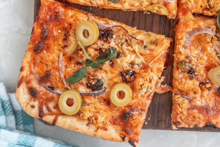 Crispy Mediterranean Tuna Pizza