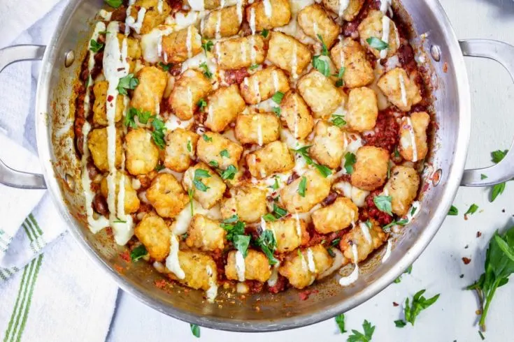 Chorizo Chili Tater Tots Casserole