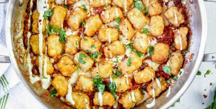 Chorizo Chili Tater Tots Casserole