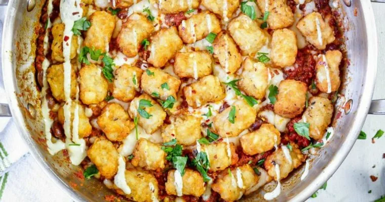 Chorizo Chili Tater Tots Casserole