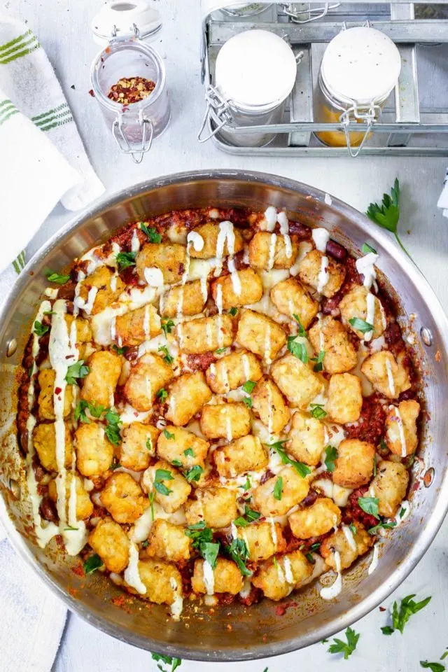 Chorizo Chili Tater Tots Casserole