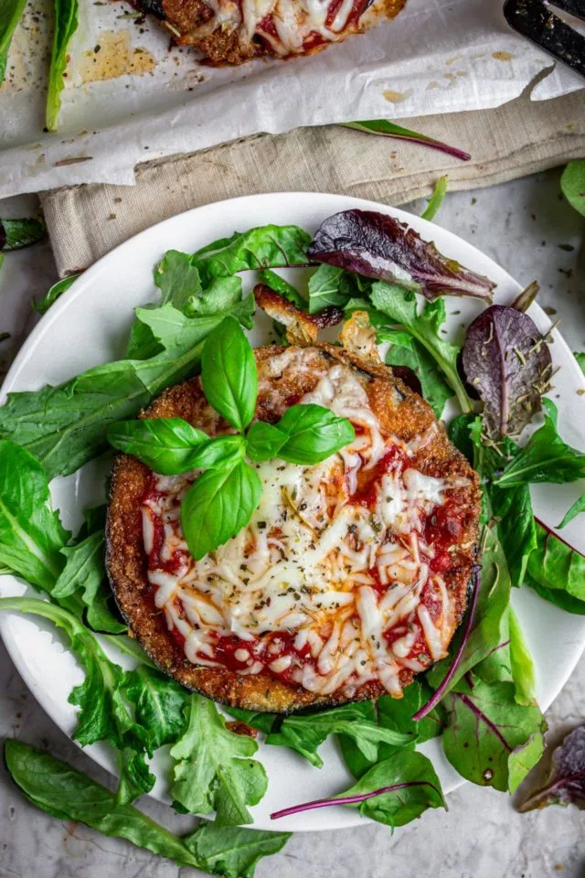Pan-Fried Eggplant with Mozzarella and Marinara