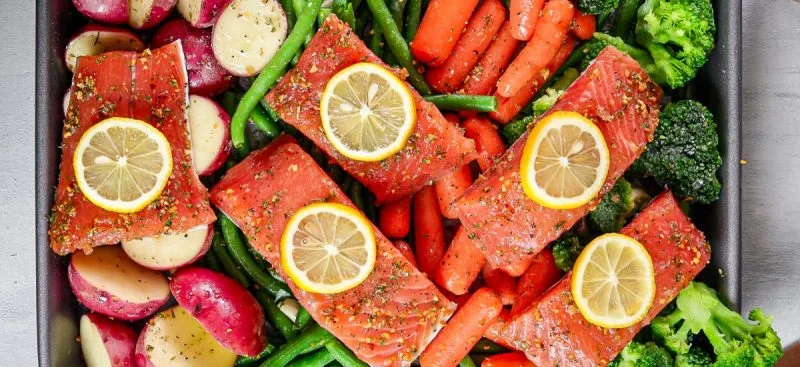 Salmon and Vegetables Sheet Pan Dinner