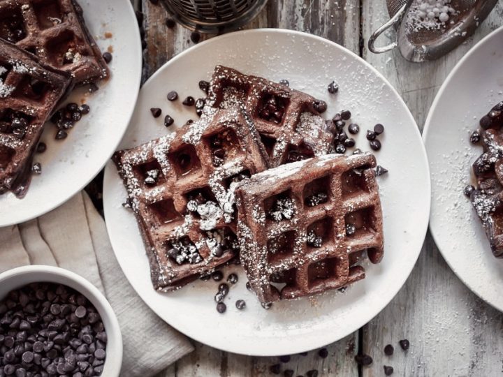 Indulgent Single-Serving Dark Chocolate Waffle