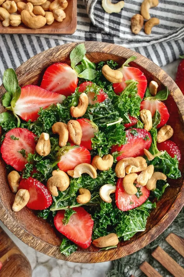 Massaged Kale and Strawberry Salad