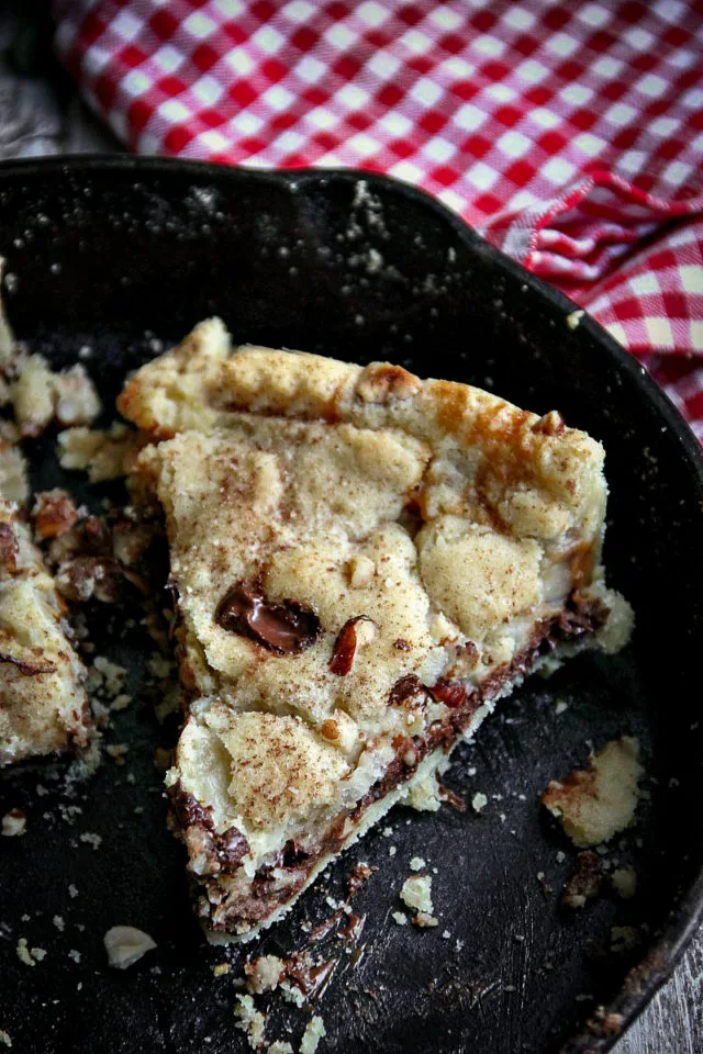 Sugar Cookies Chocolate Caramel Skillet Cake