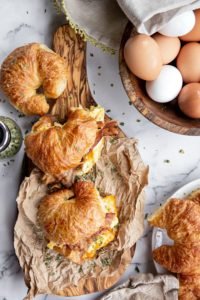 Bacon Eggs And Cheese Croissant Sandwiches - Sandra's Easy Cooking