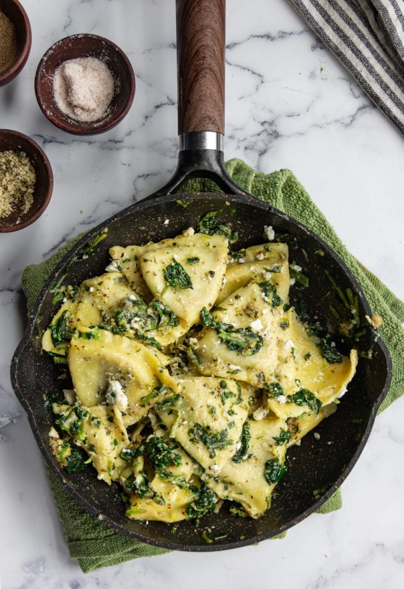 Ravioli Sautéed with Spinach - Sandra's Easy Cooking Quick Recipes