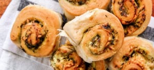 Basil Pesto and Cheese Rolls