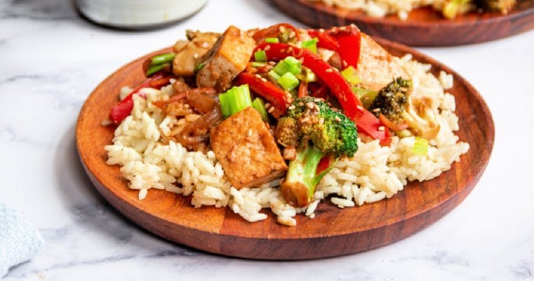 Tofu and Veggie Stir-Fry with Peanut Butter Sauce
