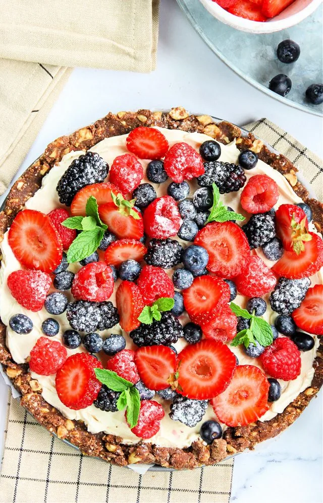 No Bake Sweet Fruit Pizza
