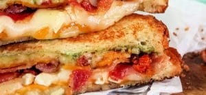 Grilled Cheese Bacon and Creamy Avocado Sandwich