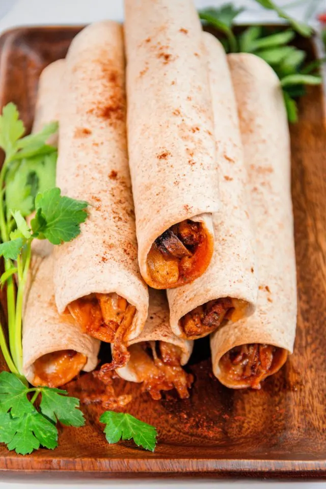 Air Fryer Mushroom and Cheese Taquitos