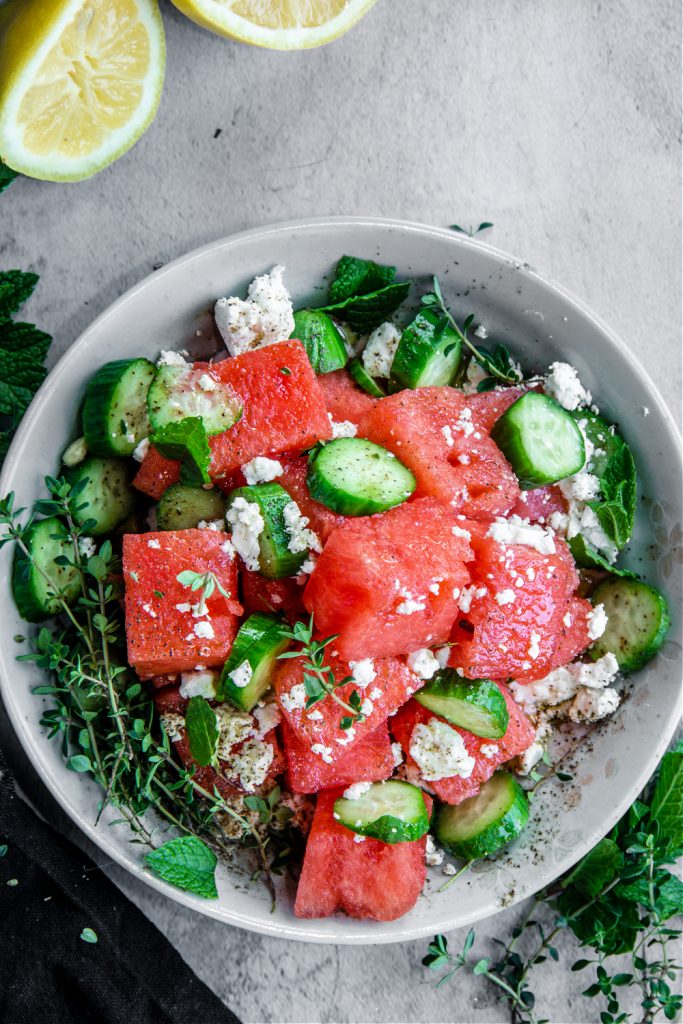 Watermelon Cucumber And Feta Salad Sandras Easy Cooking Salads