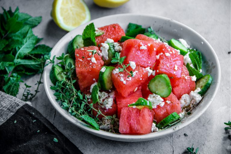 Watermelon Cucumber And Feta Salad Sandras Easy Cooking Salads