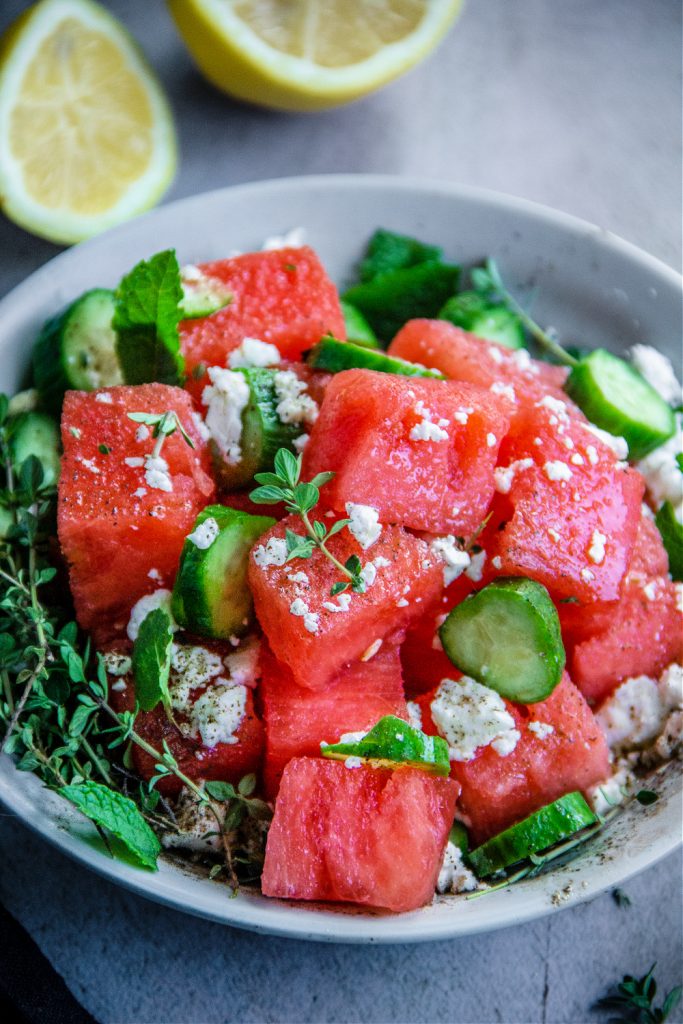 Watermelon Cucumber And Feta Salad Sandras Easy Cooking Salads