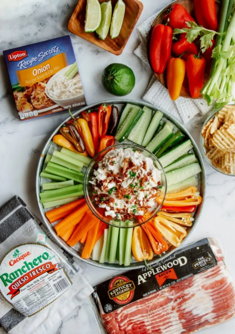 Onion Dip with Cheese and Bacon