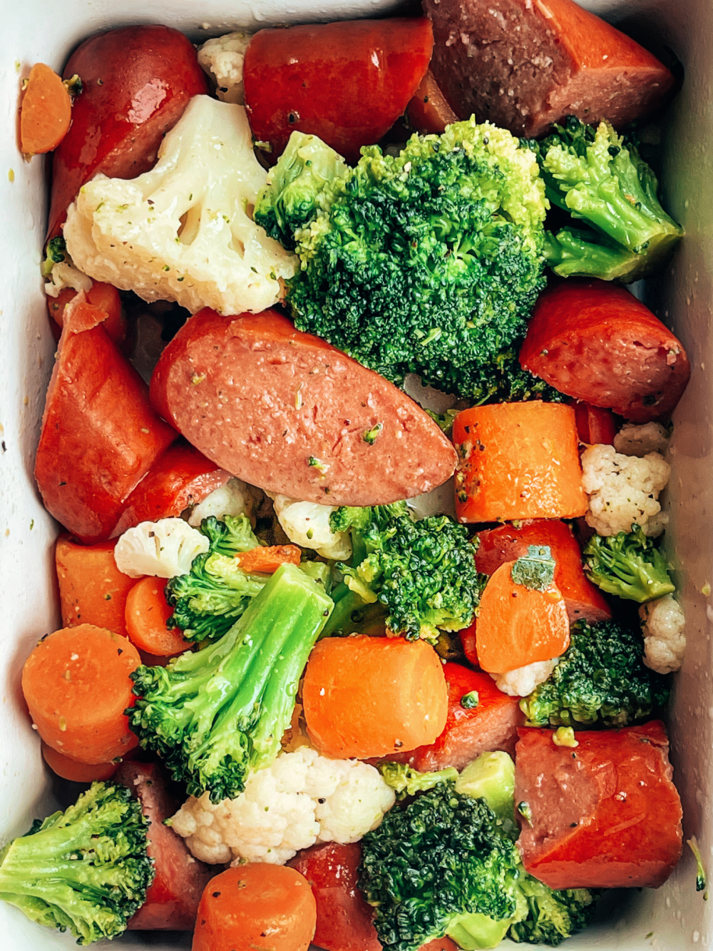 Roasted Vegetables with Sausage Sandra's Easy Cooking Low Carb Idea