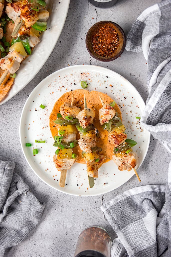 Hawaiian Inspired Chicken and Pineapple Skewers