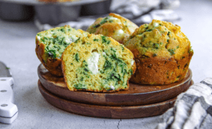 Spinach and Feta Cornbread Muffins 
