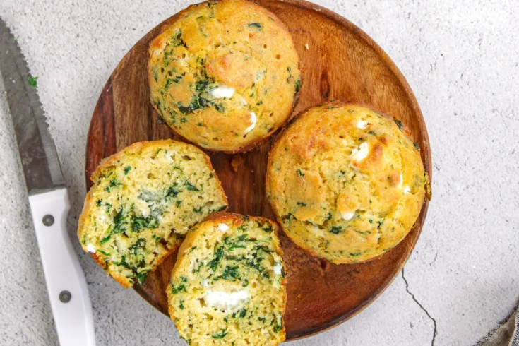 Spinach and Feta Cornbread Muffins