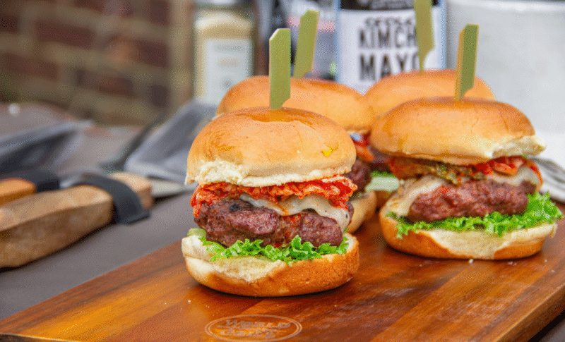 Kimchi Burger Sliders