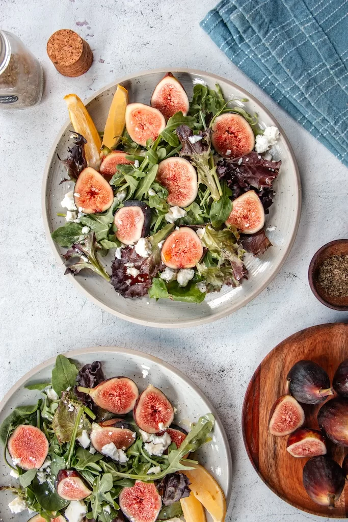 Arugula Salad with Fresh Figs and Feta Cheese