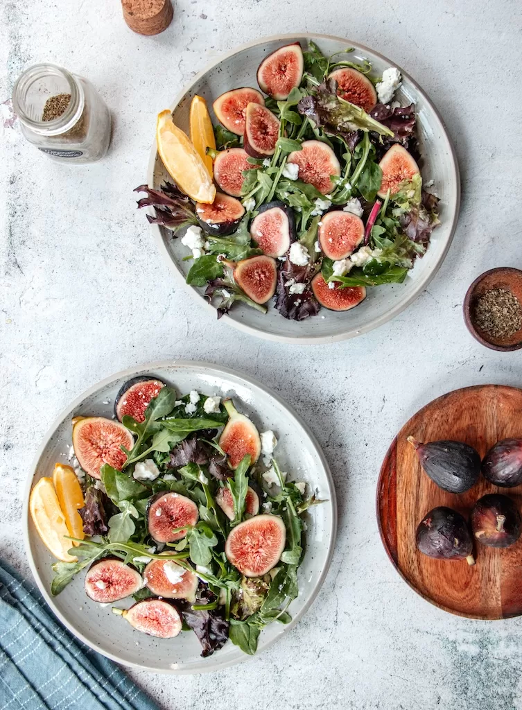 Arugula Salad with Fresh Figs and Feta Cheese