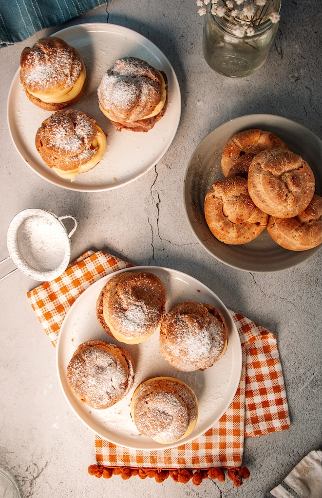 Pumpkin Choux Pastry with Chocolate and Vanilla