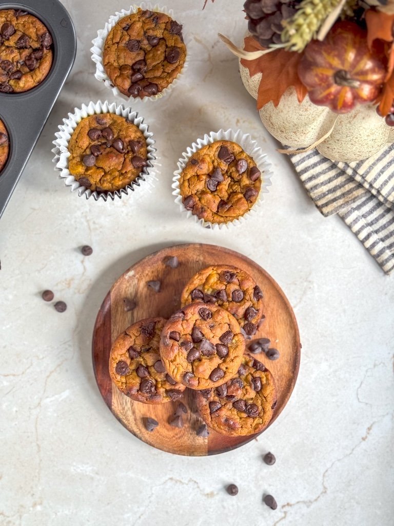 Banana Pumpkin Chocolate Chip Muffins