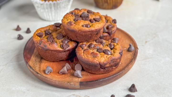 Banana Pumpkin Chocolate Chip Muffins Recipe for Fall