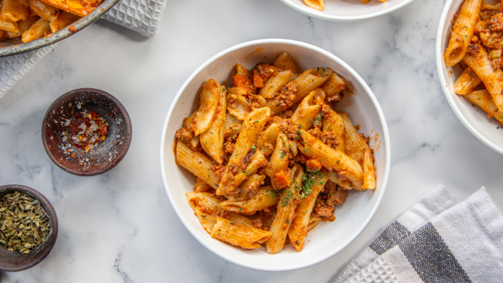 Penne Pasta with Ground Beef Recipe