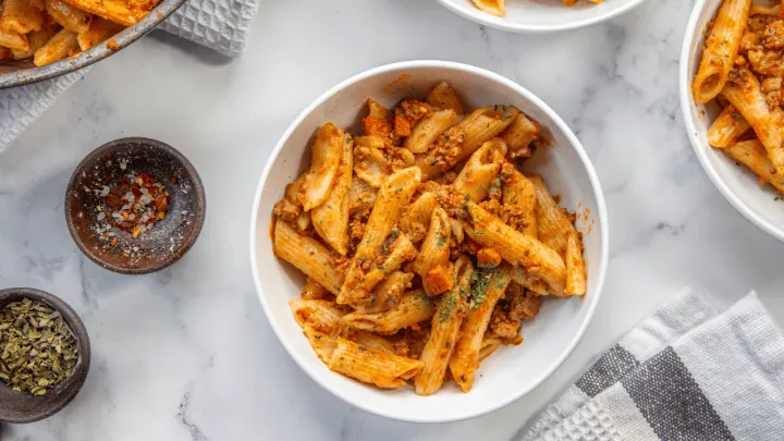 Penne Pasta with Ground Beef