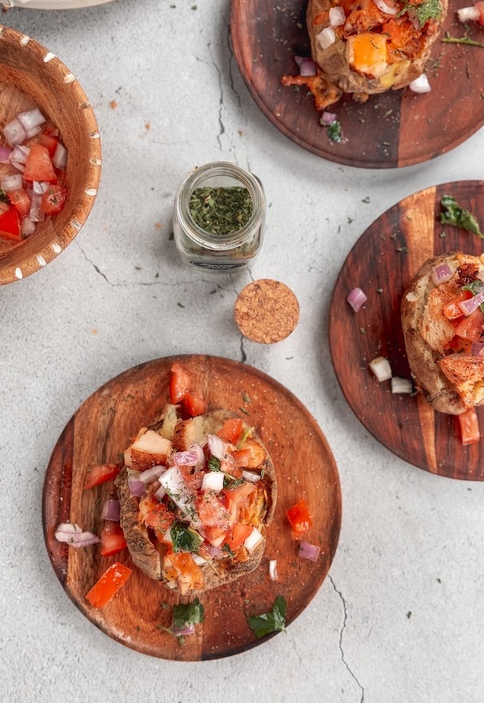 Cajun Air-Fried Chicken Stuffed Baked Potatoes